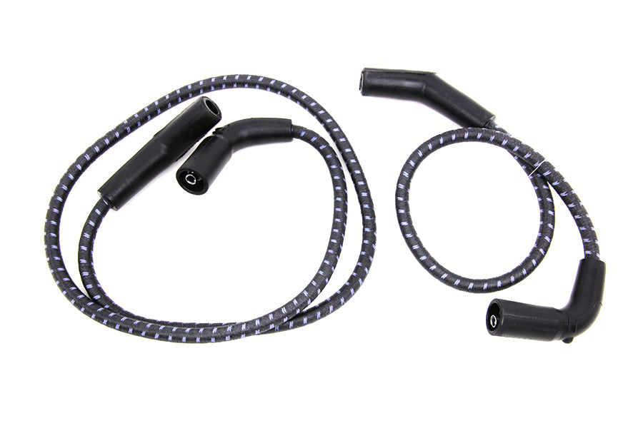 HARLEY Sumax Schwarz mit blauem Tracer 7mm Zündkerzenkabelsatz passend für 2009–2016 FLT,
