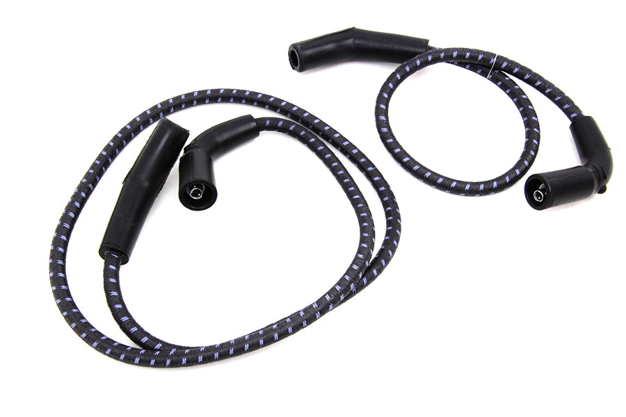 HARLEY Sumax Schwarz mit blauem Tracer 7mm Zündkerzenkabelsatz passend für 2009–2016 FLT,