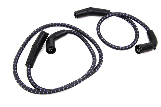 HARLEY Sumax Schwarz mit blauem Tracer 7mm Zündkerzenkabelsatz passend für 2009–2016 FLT,