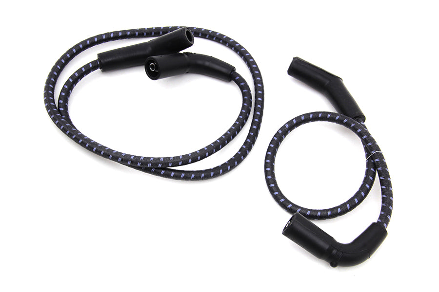 HARLEY Sumax Schwarz mit blauem Tracer 7mm Zündkerzenkabelsatz passend für 2009–2016 FLT,