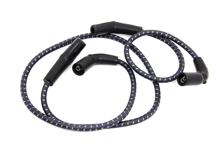 HARLEY Sumax Schwarz mit blauem Tracer 7mm Zündkerzenkabelsatz passend für 2009–2016 FLT,