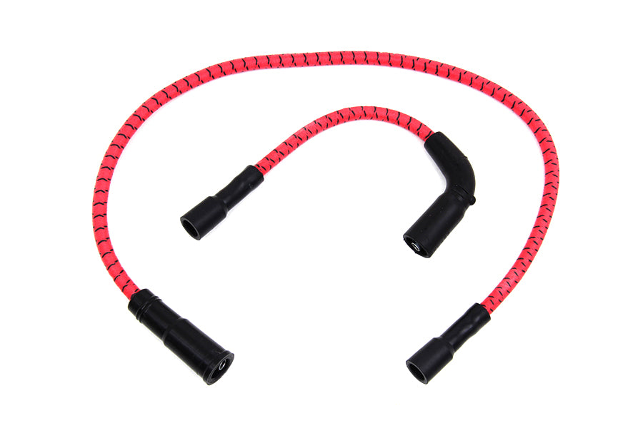 HARLEY Sumax Zündkabelsatz Rot mit schwarzem Tracer 7mm, passend für 1999-2006 FLT, mit Vergaser 2007-