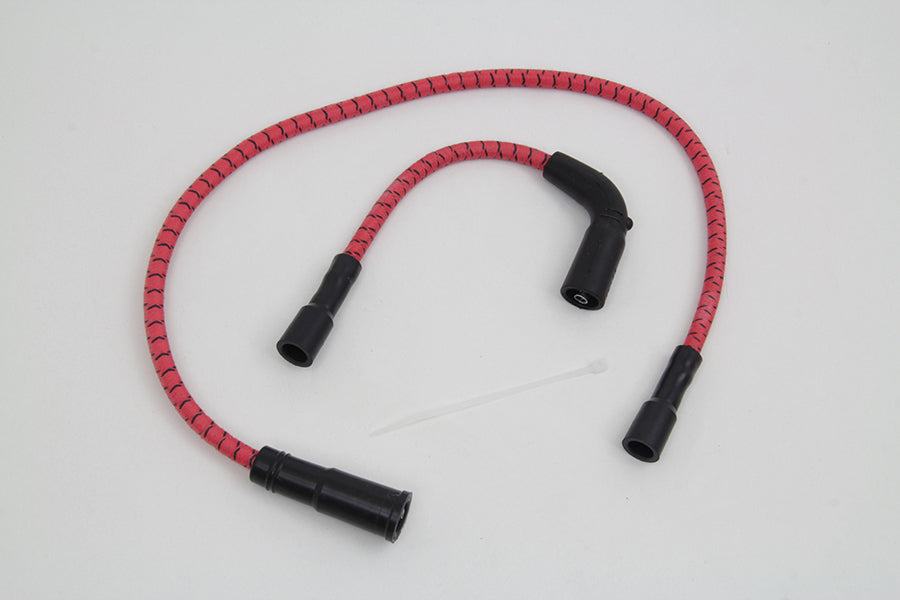 HARLEY Sumax Zündkabelsatz Rot mit schwarzem Tracer 7mm, passend für 1999-2006 FLT, mit Vergaser 2007-