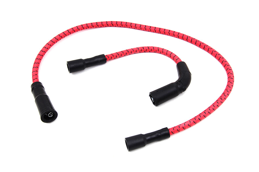 HARLEY Sumax Zündkabelsatz Rot mit schwarzem Tracer 7mm, passend für 1999-2006 FLT, mit Vergaser 2007-
