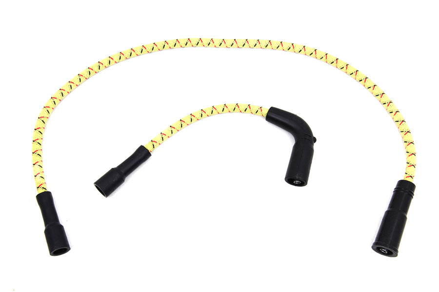 HARLEY Sumax gelb mit schwarzem und rotem Tracer 7mm Zündkerzenkabel-Set, passend für 1999-2006 FLT, mit Vergaser