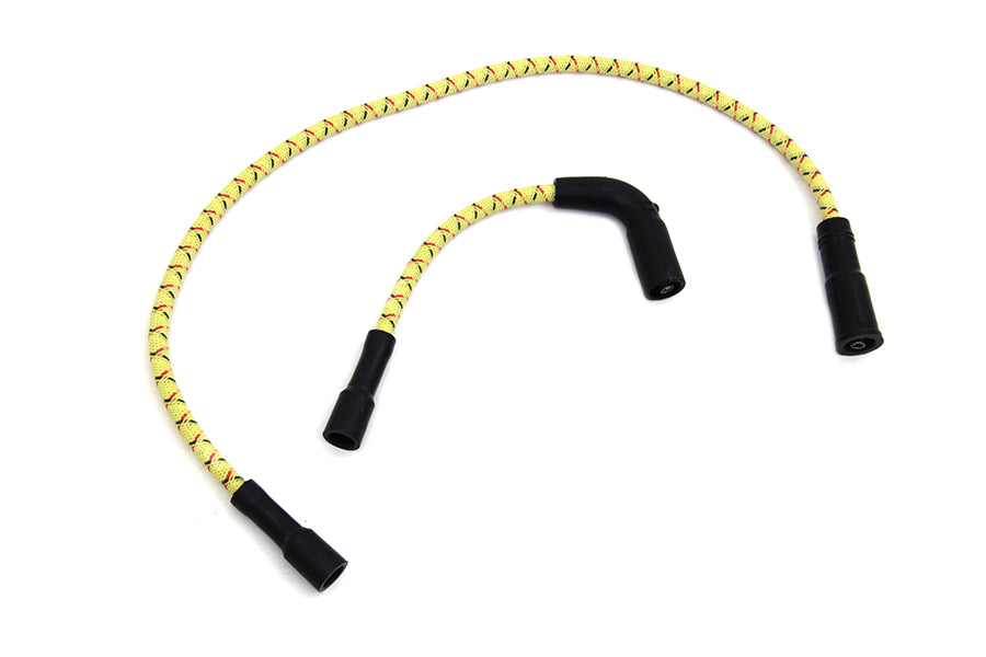 HARLEY Sumax gelb mit schwarzem und rotem Tracer 7mm Zündkerzenkabel-Set, passend für 1999-2006 FLT, mit Vergaser
