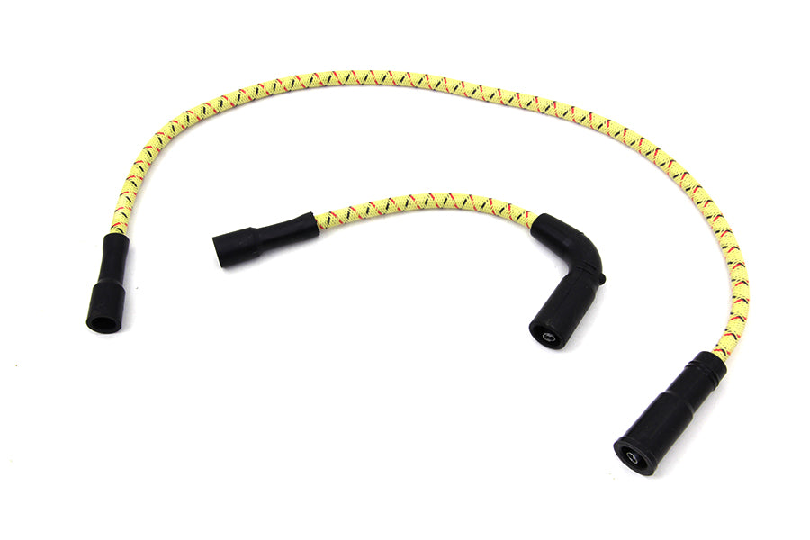 HARLEY Sumax gelb mit schwarzem und rotem Tracer 7mm Zündkerzenkabel-Set, passend für 1999-2006 FLT, mit Vergaser