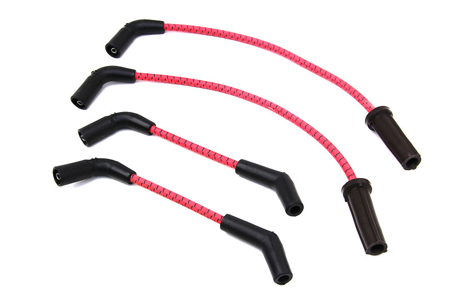 HARLEY Sumax Red mit schwarzem Tracer 7mm Zündkerzenkabelsatz passend für 2018-UP FXST, 2018-UP FLST,