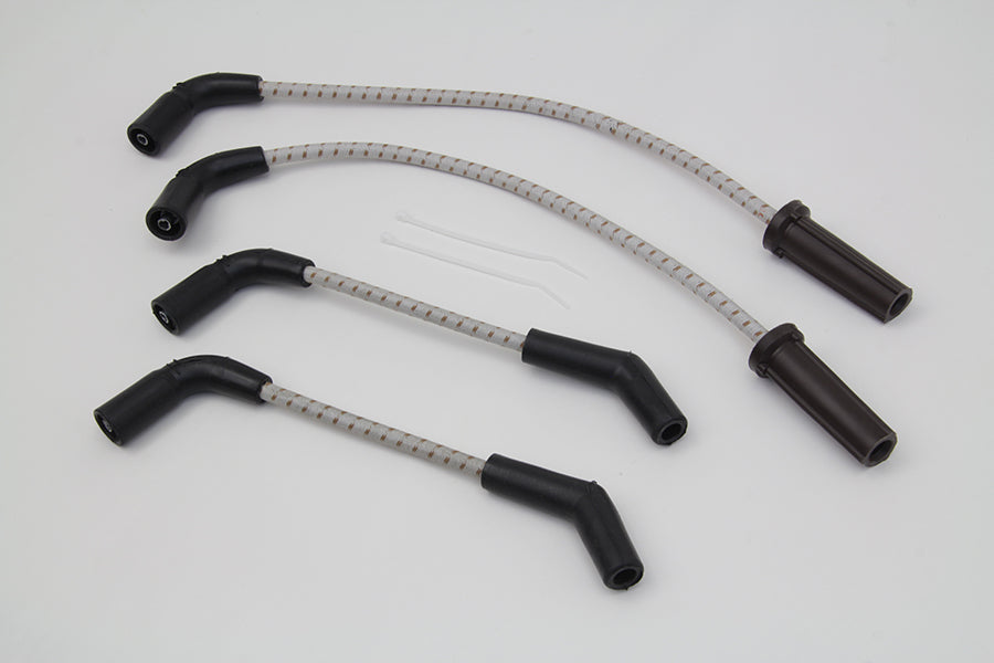 HARLEY Sumax Grau mit braunem Tracer 7mm Zündkabel-Set, passend für 2018-UP FXST, 2018-UP FLST,