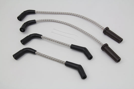 HARLEY Sumax Grau mit braunem Tracer 7mm Zündkabel-Set, passend für 2018-UP FXST, 2018-UP FLST,
