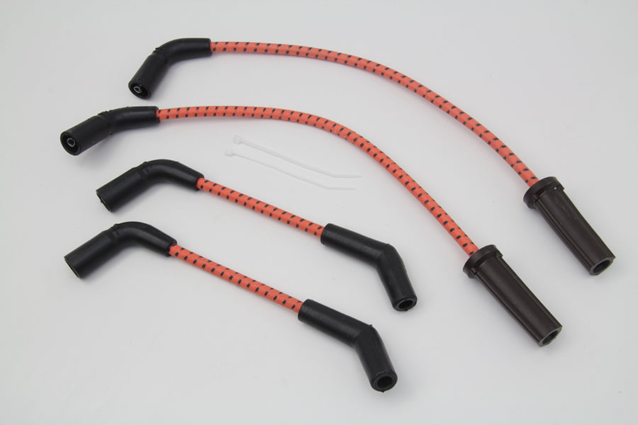 HARLEY Sumax Orange mit schwarzen Markierungen 7mm Zündkerzenkabel-Set passend für 2018-UP FXST, 2018-UP FLST,