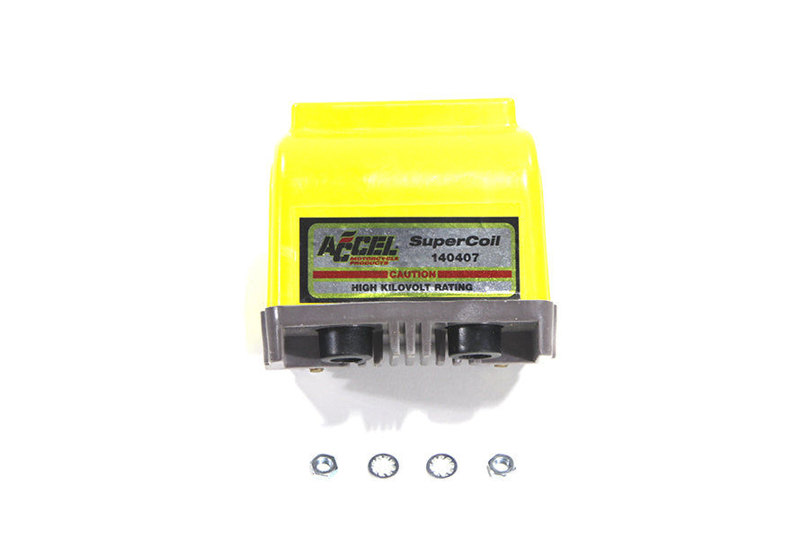 HARLEY Accel Gelbe Dual Fire Hochspannungs-Zündspule Passend für 1965-1984 FL, 1971-1984 FX, 1984-1999 FXST,