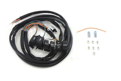 HARLEY schwarzes 48-Zoll-Lenkerschalter-Kit passend für 1982-1984 FL, 1982-1984 FX, 1982-1994 FXR, 1982