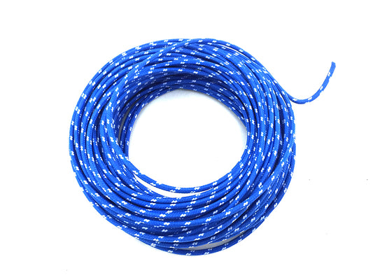 HARLEY Blue with White Dot 25' Braided Wire Fits 0-  Custom, application