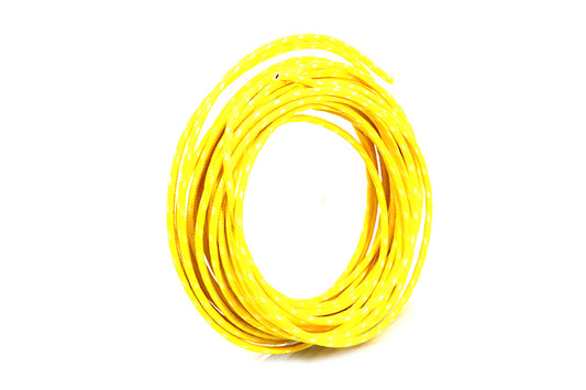 HARLEY Yellow with White Dot 25' Braided Wire fits 0-  Custom,