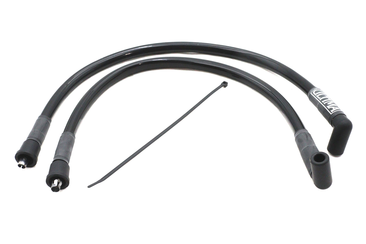 HARLEY Ultima 8mm FLH Zündkerzenkabel-Set Schwarz Passend für 1985-1998 FLH,