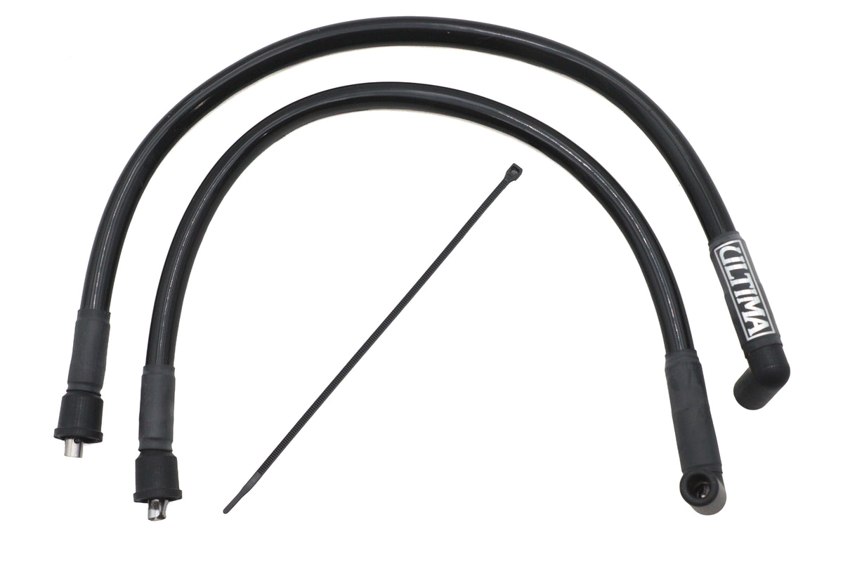 HARLEY Ultima 8mm FLH Zündkerzenkabel-Set Schwarz Passend für 1985-1998 FLH,