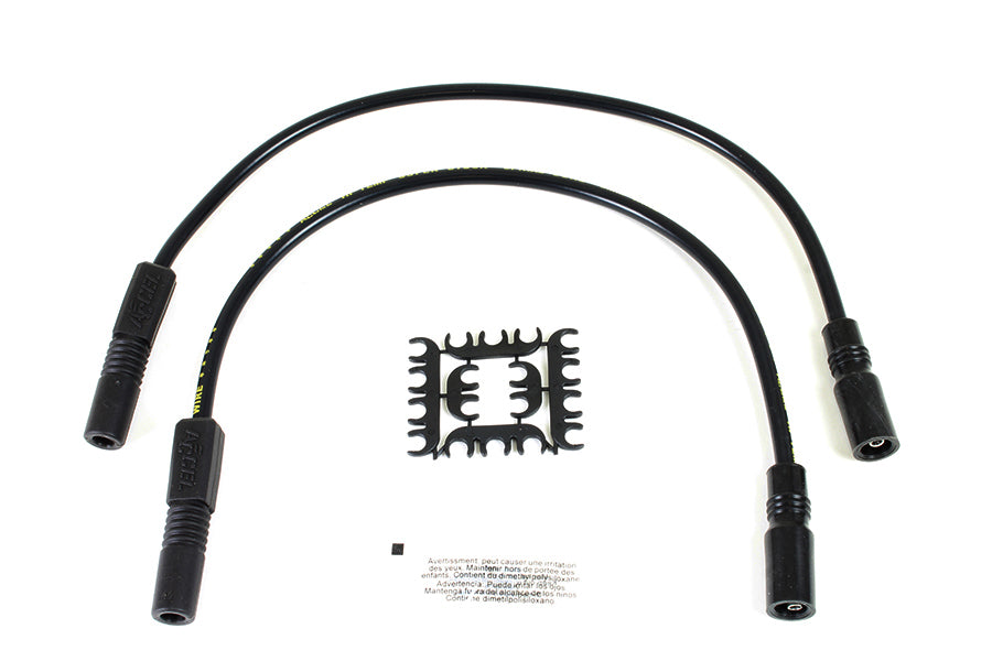 HARLEY Accel 8mm S/S Spiral Core Zündleitungssatz schwarz passend für 2004-2006 XL, 1999-2008 FLT,