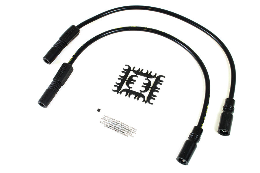 HARLEY Accel 8mm S/S Spiral Core Zündleitungssatz schwarz passend für 2004-2006 XL, 1999-2008 FLT,