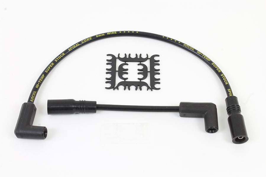 HARLEY Accel 8mm S/S Spiral Core Zündleitungssatz schwarz passend für 1999–2017 FXD,
