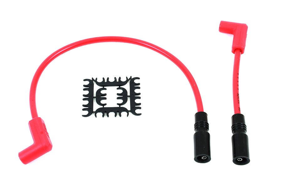 HARLEY Accel 8mm S/S Spiral Core Zündleitungssatz Rot Passend für 1999-2017 FXD,