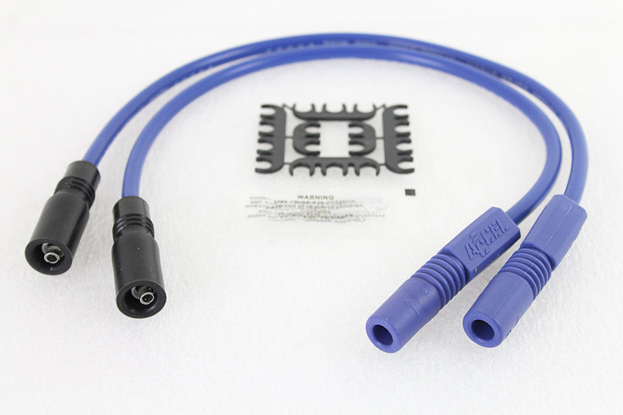 HARLEY Accel 8mm S/S Spiral Core Zündleitungssatz Blau passend für 1999-2008 FLT, 2004-2006 XL,