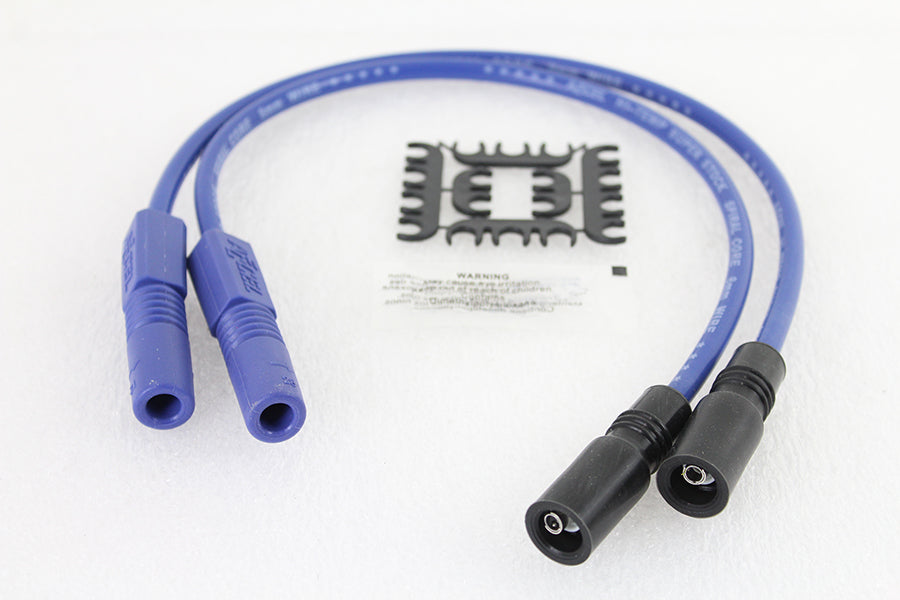 HARLEY Accel 8mm S/S Spiral Core Zündleitungssatz Blau passend für 1999-2008 FLT, 2004-2006 XL,