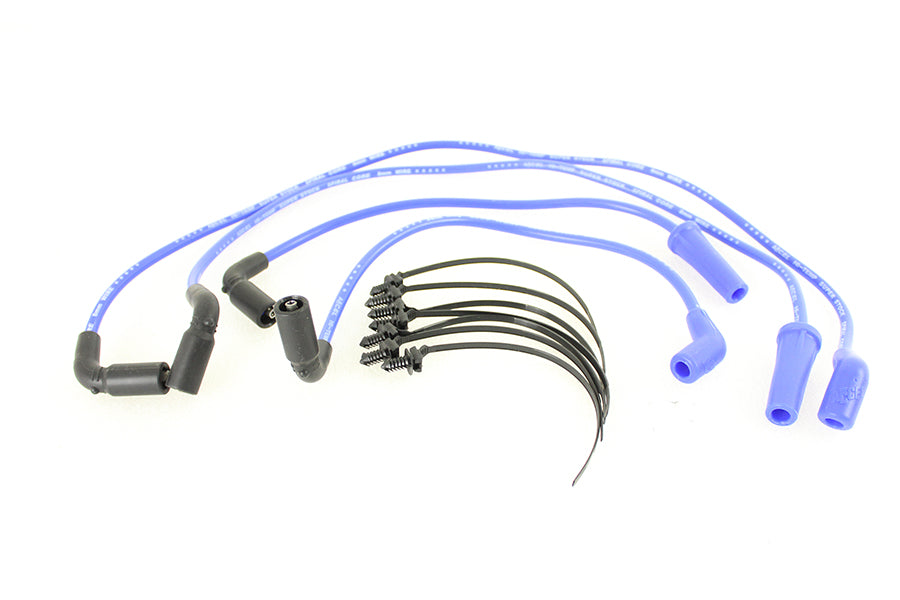 HARLEY Accel 8mm S/S Spiral Core Zündleitungssatz Blau passend für 2017-UP FLT,