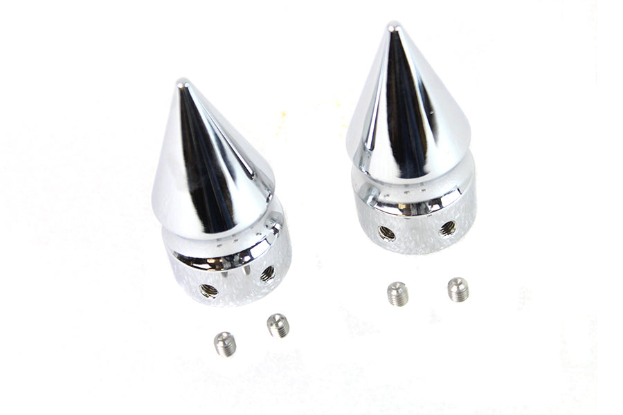HARLEY Vorderachs-Abdeckungsset Pike Style verchromt, passend für FLSTS 2001–2011, FXSTS 2001–2011,