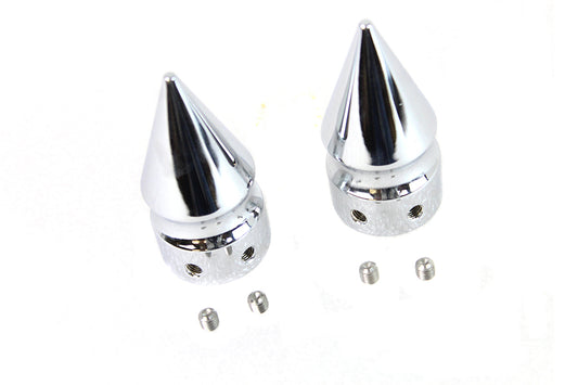 HARLEY Vorderachs-Abdeckungsset Pike Style verchromt, passend für FLSTS 2001–2011, FXSTS 2001–2011,