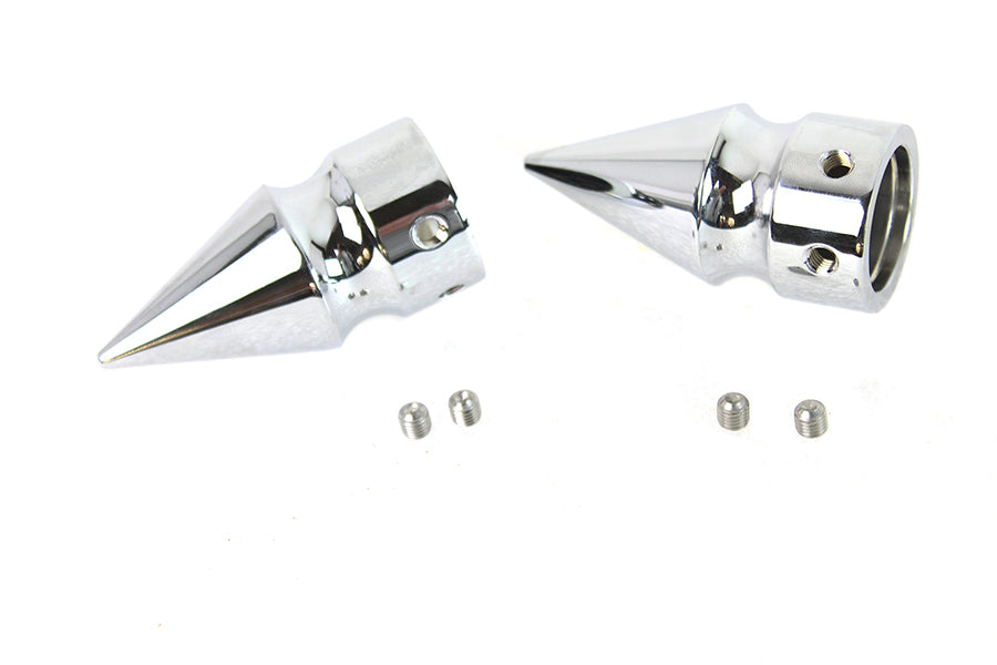 HARLEY Vorderachs-Abdeckungsset Pike Style verchromt, passend für FLSTS 2001–2011, FXSTS 2001–2011,