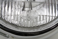 HARLEY Chrome Replica 7 inch Round Headlamp 6 Volt fits 1949-1959 FL,