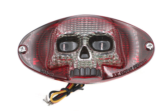 HARLEY Chrome Cateye LED Tail Lamp Skull Style Fits 0-  Custom, application