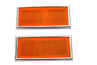 HARLEY Vordere gelbe Reflektoren mit Chromrahmen passend für 1972-1984 FX, 1972-UP XL, 1984-1990 FXST