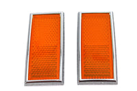 HARLEY Vordere gelbe Reflektoren mit Chromrahmen passend für 1972-1984 FX, 1972-UP XL, 1984-1990 FXST