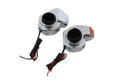 HARLEY Chrom Frontblinker Leuchtensatz passend für 0- Custom, Anwendung für 35, 39 und 41mm für