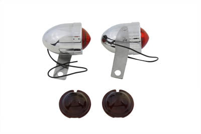 HARLEY Chrome Bullet Markierungsleuchten-Set mit roter Linse, passend für 0- Custom, Anwendung