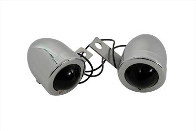 HARLEY Chrome Bullet Markierungsleuchten-Set mit roter Linse, passend für 0- Custom, Anwendung