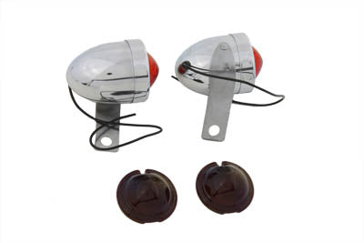 HARLEY Chrome Bullet Markierungsleuchten-Set mit roter Linse, passend für 0- Custom, Anwendung