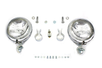 HARLEY 12 Volt 4 1/2 inch Chrome Spotlamp Kit fits 0-  Custom, application for 1-1/4 bar"