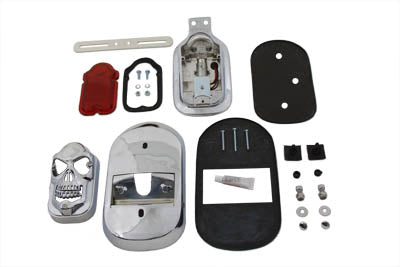 HARLEY Chrom Tombstone Rücklicht-Set mit Totenkopf-Gitter, passend für XL ab 1999,