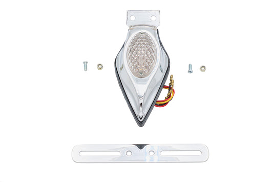 HARLEY Chrome Teardrop LED Tail Lamp Clear Lens Fits 0-  Custom, application