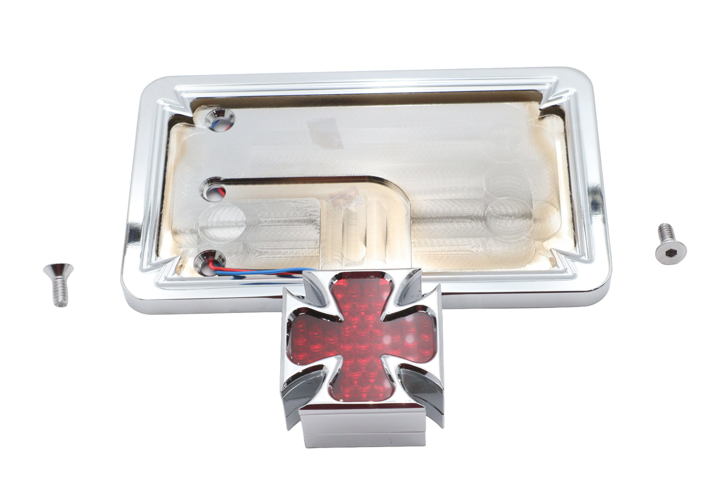 HARLEY Rücklicht und Kennzeichenhalter im Malteserkreuz-Design, passend für 0- Ersatz, Anwendung