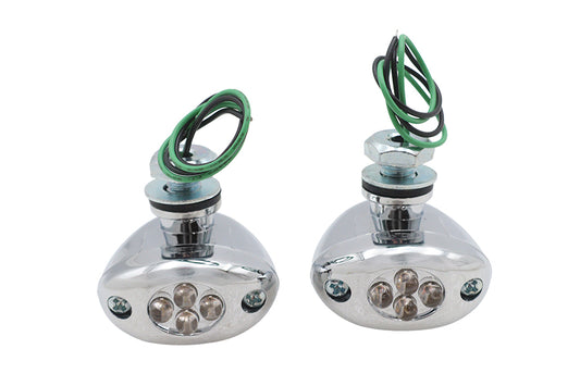 HARLEY LED Green Marker Lamp Set Center Mount Fits 0-  Custom, application