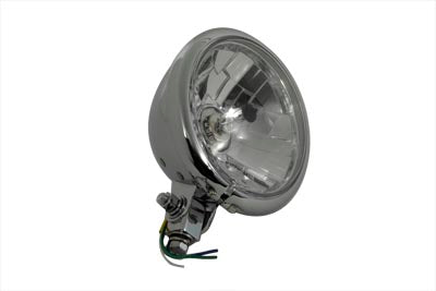 HARLEY 5-3/4 inch Round Clear Faceted Headlamp Assembly fits 0-  Custom,