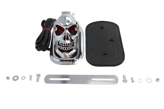 HARLEY Chrome Skull Grill Tombstone Tail Lamp Fits 0-  Custom, application