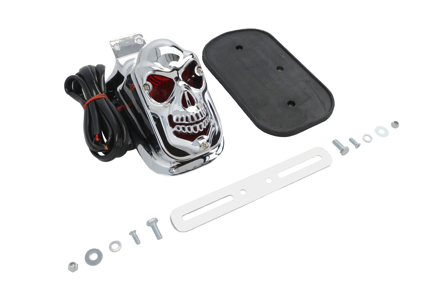 HARLEY Chrom Schädel Kühlergrill Grabstein Rücklicht Passend für 0-  Custom, Anwendung