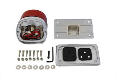 HARLEY Chrom-Rücklicht-Kennzeichenhalter-Kit, flach, passend für 1973-1984 FX, 1991-1998 FXD, 1991-1998 XL