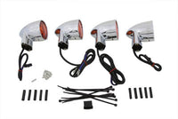 HARLEY Chrom Bernstein Linse Blinker Kit Passt 1994-UP FLHT, 1996-UP FLST,