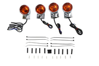 HARLEY Chrom Bernstein Linse Blinker Kit Passt 1994-UP FLHT, 1996-UP FLST,